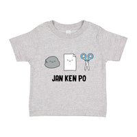 JAN, KEN, PO tee, in heather grey, mauve and seawater
