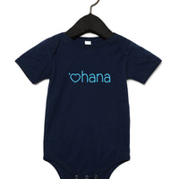 ‘OHANA bodysuit, dark blue with pink and blue