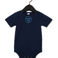 ‘OHANA bodysuit, dark blue with pink and blue