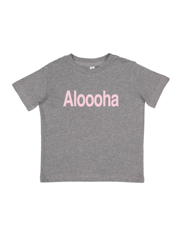 ALOOOHA tee, blues and pinks