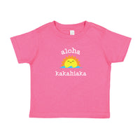 ALOHA KAKAHIAKA tee, in hot pink and royal blue