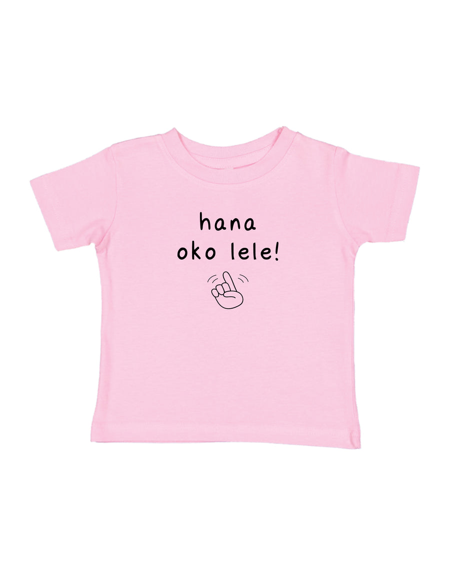 HANA OKO LELE tee, in black, hot pink and light pink