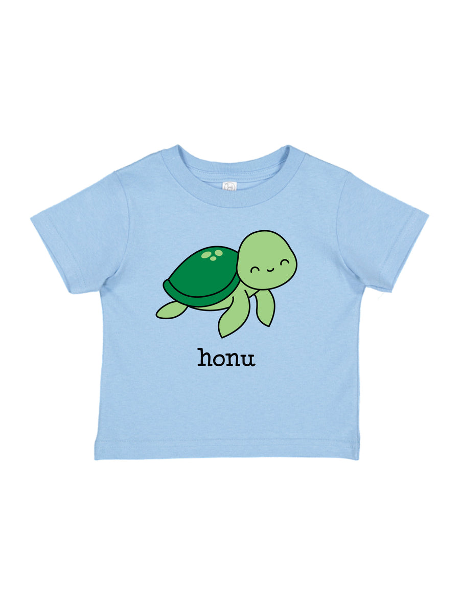 HONU tee, in light blue and hot pink