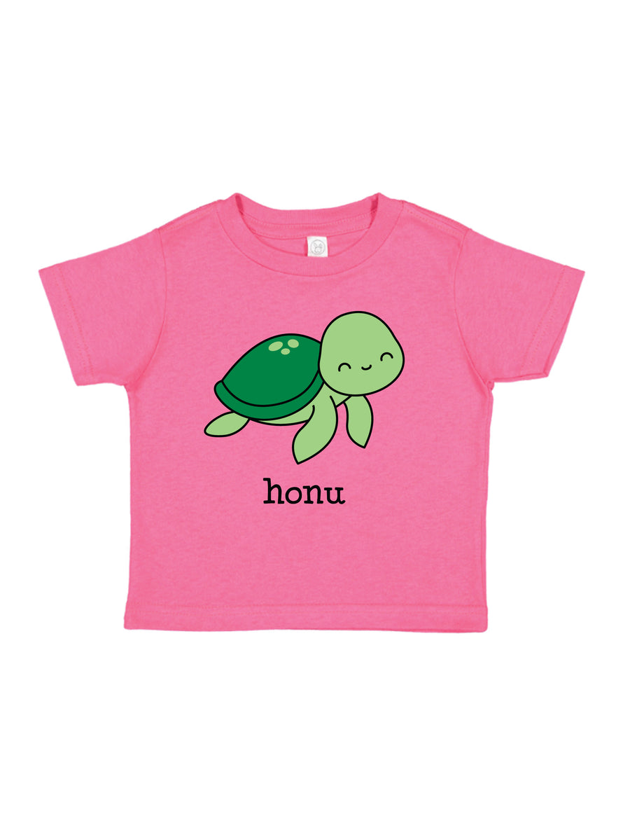 HONU tee, in light blue and hot pink