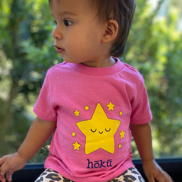 HŌKŪ tee, in hot pink and pink