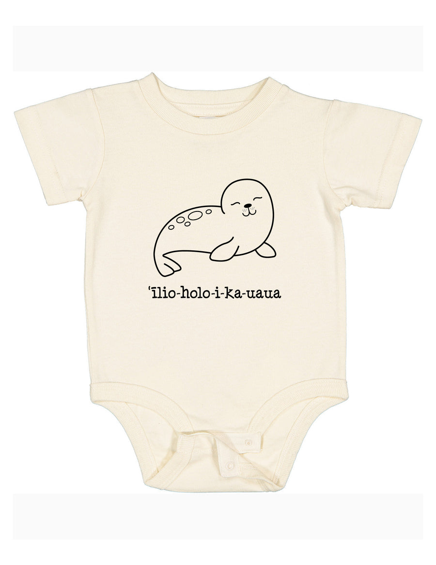 ‘ĪLIO-HOLO-I-KA-UAUA (Hawaiian monk seal) bodysuit, assorted colors and sizes