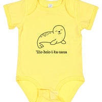 ‘ĪLIO-HOLO-I-KA-UAUA (Hawaiian monk seal) bodysuit, assorted colors and sizes