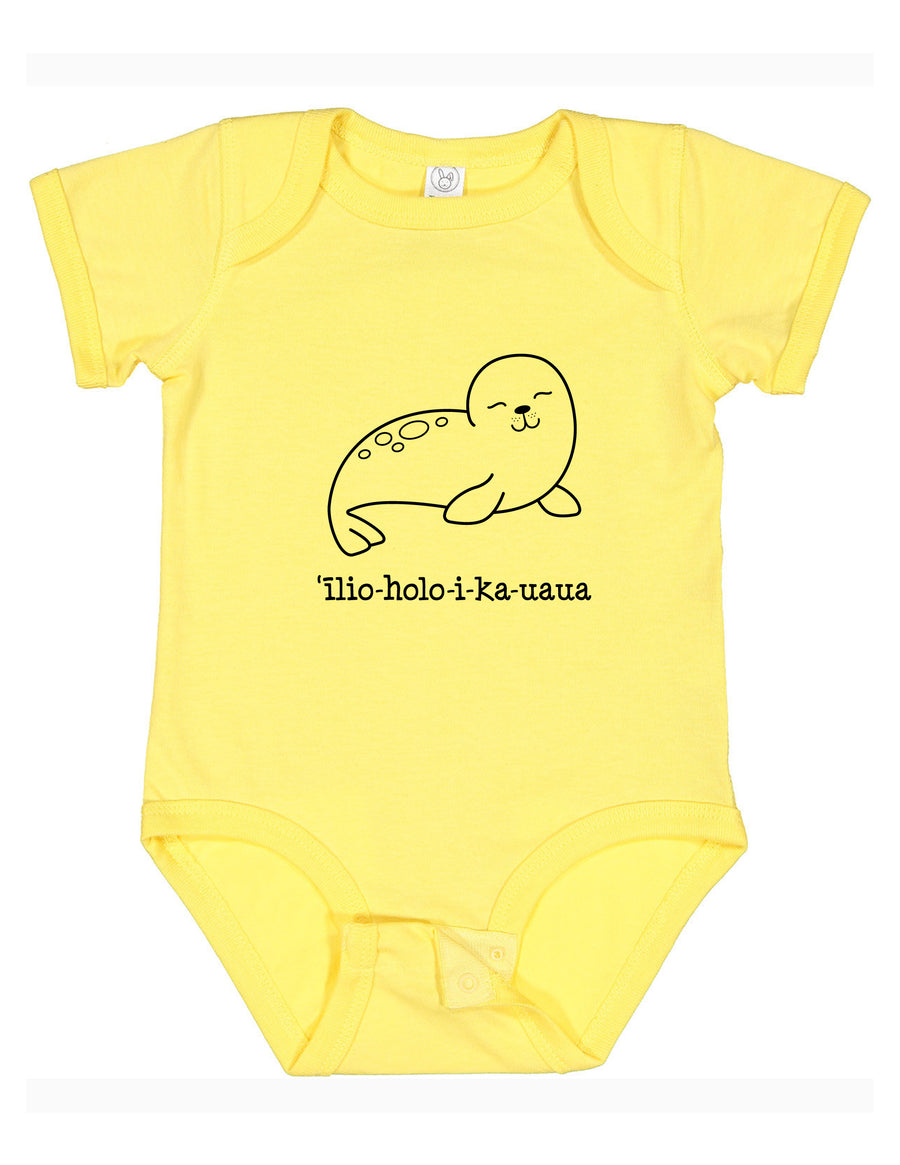 ‘ĪLIO-HOLO-I-KA-UAUA (Hawaiian monk seal) bodysuit, assorted colors and sizes