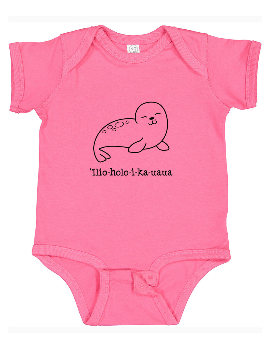 ‘ĪLIO-HOLO-I-KA-UAUA (Hawaiian monk seal) bodysuit, assorted colors and sizes