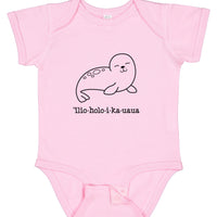 ‘ĪLIO-HOLO-I-KA-UAUA (Hawaiian monk seal) bodysuit, assorted colors and sizes