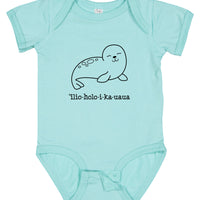 ‘ĪLIO-HOLO-I-KA-UAUA (Hawaiian monk seal) bodysuit, assorted colors and sizes