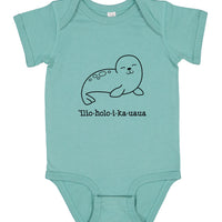 ‘ĪLIO-HOLO-I-KA-UAUA (Hawaiian monk seal) bodysuit, assorted colors and sizes